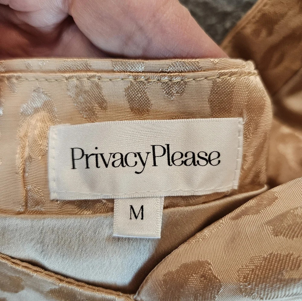 Privacy Please Womens Mini Dress Sz M Ella Beige Subtle Leopard Print - Picture 9 of 13